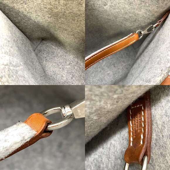 HERMES Gray Leather Tote Bag - Picture 6 of 6